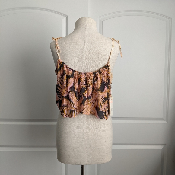 Maaji Crop Top Sleeveless Azahar Clouds Palm Floral Print Swing Style M NWT - Picture 9 of 16